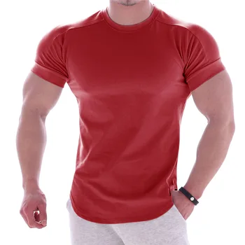 Moški modni t shirt 2020 NOVO Pomlad poletje Slim srajce moški zgornji deli oblačil za Prosti čas Bodybuilding Shont Rokav osebnost tees oblačila za Moške