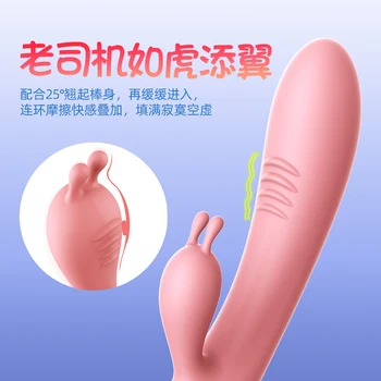 G-spot Zajec Dvojni Vibrator za Žensko Samozadovoljevanje Klitoris Stimulator Dildos Nepremočljiva Polnilna Adult Sex Igrače