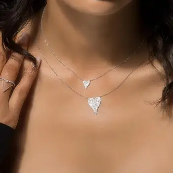 925 sterling srebro mikro utrla cz srce ogrlico sijoče kubičnih cirkonij valentines darilo za ljubitelje elegance in Romantičen nakit
