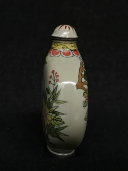 YIZHU CULTUER ART Collection Letnik umetnost Kitajski Cloisonne Slikarstvo Cvetje in Ptice Slika Snuff Steklenico Dekoracijo