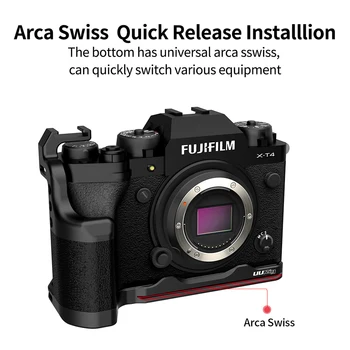 UURig R033 Hitro Sprostitev L Ploščo za Fujifilm X-T4 XT4 Podaljša Hladno Čevelj Arca Švicarski Gori Mikrofon Fill Light Nosilec Oprijem