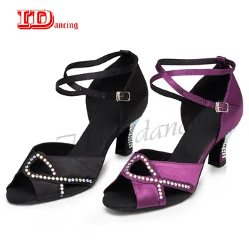 IDancing ženske black diamond plesne čevlje zapatos de baile latino mujer modra latinsko plesne čevlje blizu toe