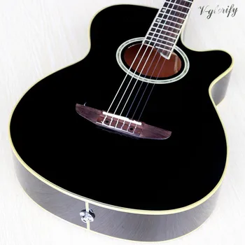 Park 39 palčni black fra modela klasične kitare visokega sijaja konča 6 string klasične kitare za začetnike