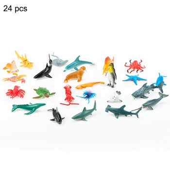 24 Kos Otroci Baby Morju Življenja Živali, Igrače Morskih Bitij Model Igrače Ocean Živali Figurice Morski Akvarij Miniaturni Izobraževanje J71