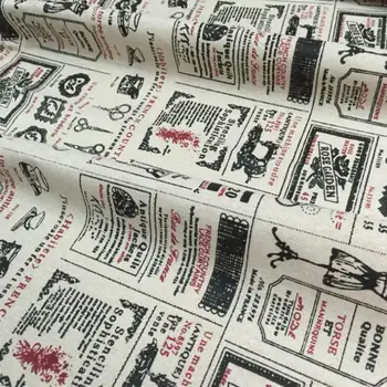 Risanka Tiskani Bombaž In Lan Tkanine, DIY Šivati Perilo Tkanine Za Krpanje Ročno Obrt Prtom Cushioncover Prevleke