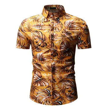 Majica moški Camisa Moda 2019 Poletje, Mens Tiskane majice Kratek rokav Mens obleko srajce Visoke kakovosti