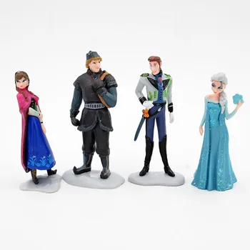 Disney Igrače, Zamrznjeno, 4-11 cm Princesa Anna Elsa Kristoff Sven Olaf PVC figuric Model Lutke Otroci Zbirka Božična Darila