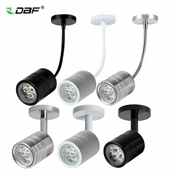 [DBF]Vrtljiv LED Površine Vgrajena Stropna Luč 3W 5W/Črna / Bela/Srebrna Ohišje Kota Nastavljiv Dolgo Cev Spot Stropne Luči