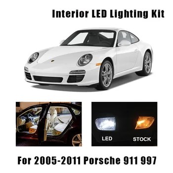 15pcs Bela Canbus Napak LED Tablice Lučka za Notranje zadeve Zemljevid Dome Žarnice Komplet Za 2005-2011 Porsche 911 997