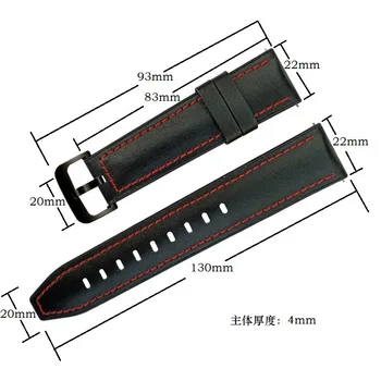 22 mm Usnje Watch Trak Za Samsung Galaxy 42mm 46mm S3 S2 Za Huawei Amazfit Bip Za Huawei Watch GT 2e Zapestnica Pasu Pasu