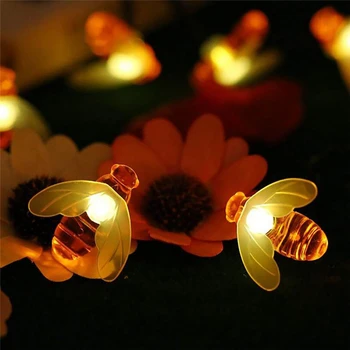 3M 20 LED Čebelami LED Osvetlitev Strune Nepremočljiva Pravljice Vrt Svetlobe Božično Drevo Počitnice Novo Leto Stranka Prostem Luči Dekor