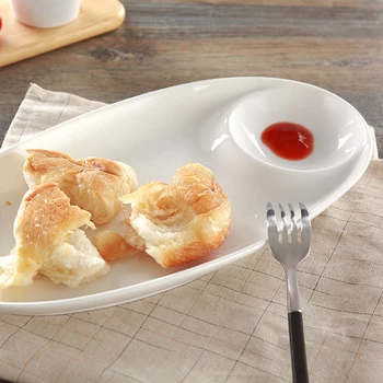 Čisto bele Keramične plošče Namiznih Suši Cmok ploščo s kisom omako Ploščo ribe ploščo z mrežo vročo jed ploščo