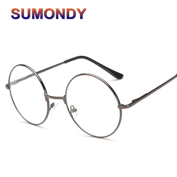 SUMONDY Moda Okrogle Kovinske Navadnega Stekla Očal Ženske, Moške Pomlad Tečaj Recept Očala Okvirjem Brez Dioptrije Očal UF36