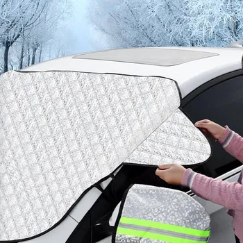 1 PC Vetrobransko steklo Avtomobila Snežno odejo Sonce Odtenek Zaščitnik Frost Dokaz proti zmrzovanju In Dežnik - 3-Layer Zgosti Z Uho Polovica Kritje