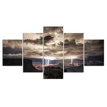 Platno Strele Oblaki Krajine Plakati HD Natisne 5 Plošče Divje Naravne Slike Steno Umetnosti Slikarstva za Dnevni Sobi Doma Dekor