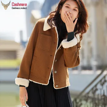 Športna jakna ženska zgosti kratka jakna orodje bombaž volnene plašč ženski 2020 jeseni, pozimi korejska različica belo jakno 3108