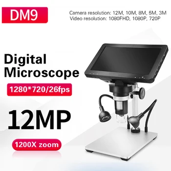 DM9 USB Digitalni Mikroskop za Spajkanje s 7 palčni Zaslon ločljivosti 1080p FHD Fotoaparat Elektronski Stereo USB-Endoskop