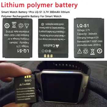 Polnilna Litij-Polymer Li-po Akumulator 1pcs 380mAh Za Pametno Gledati DZ09 QW09 A1 W8 Litij-ion Li-polymer baterije Smartwatch