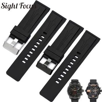 26 mm Silikonske Gume Moških Watchband za Dizelske Zapestnica DZMC0001 Razredi Watch Pribor Črnih Trakov Watch Pasu Masculino Reloj