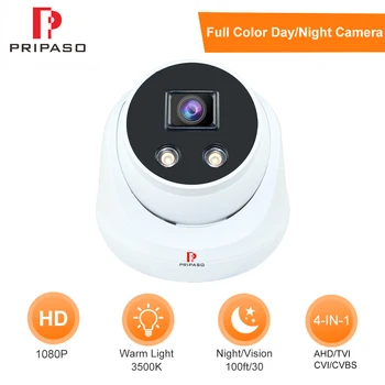 Topla Svetloba Barvno Night Vision 2.0 MP Fotoaparat, 4 v 1 TVI/AHD/CVI 1080P Mini Plastične Kupole CCTV Home Security Nadzor Cam
