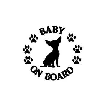 Osebnost Lovely Baby on Board Chihuahua Pes Avto Nalepke Avtomobile, Motorna kolesa Dodatki Zunanjost Vinilne Nalepke