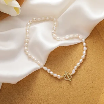 Klasična Imitacije Pearl Chokers Ogrlica za Ženske Dekle Zlato Barvo Zlitine Geometrijske Obesek Ogrlice Vintage Nakit Dodatki
