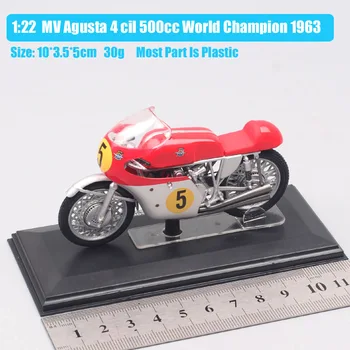 1:22 obsega Italeri MV Agusta 500cc Svetovni Prvak Leta 1963, Št. 5 Rider M. Hailwood GP dirke Diecast motorno kolo, Vozila kolo model Igrača