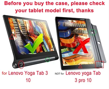 Primeru Kritje Za Lenovo YOGA Zavihek 3 10.1 Primeru Zložljivo Stojalo litchi Usnja Kritje JOGA Zavihek 3 10.1 YT3-X50F X50M Tablet Primerih Stekla