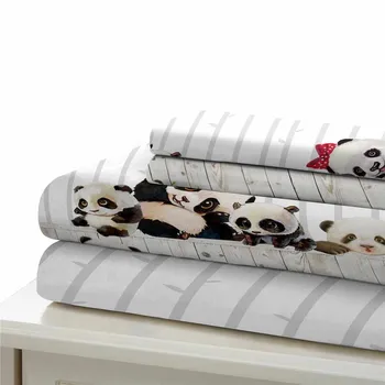 HELENGILI 3D Posteljnina Nabor Panda Tiskanja Rjuhe kritje nastavite veren bedclothes z prevleke za posteljo set home Tekstil #XM-01