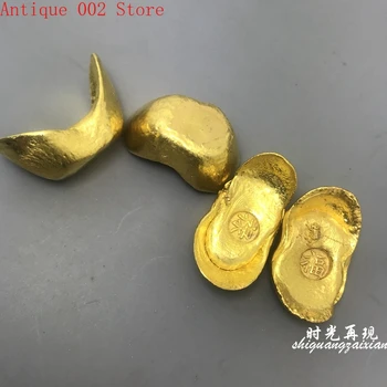 Starinsko zlato ingot, zlata palica sreče in dolgoživosti izziv kovanec 4pcs