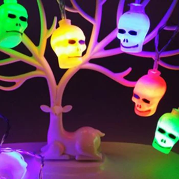 Strašno Lobanje Oblikovan Niz Luči LED Garland Halloween Dekorativne Luči Ustvarjalne Osebe Viseči Okraski Dobave Prop JQ