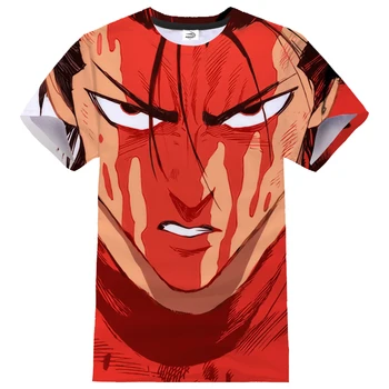 En Udarec Moški T-shirt Moda Anime 3D Tiskanja Ulične O-Vratu Kratek Rokav Hip Hop Tee majica Moški Ženske Šport Priložnostne Trendy Vrhovi