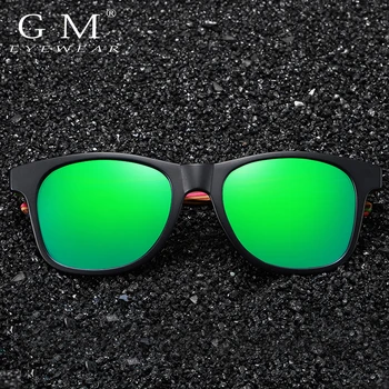GM Polarizirana sončna Očala za Fante in Dekleta z Recikliranih Okvirji in Barvo Lesa Templje