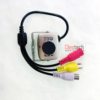 4Pcs Kovinski 208C HD CCTV Mini Kamera 800TVL AV Avdio MIC Zelo mikro 6LED Ir nočno vizijo varnostni Nadzor z nosilcem