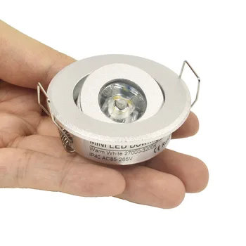 LEDSONLINE 2pc Mini LED Spot 1W 3W, 4W Mini5W 5W 7W Light Spot Luči Resessed Strop Downlight Zatemniti Nastavljiv Srebro Telo