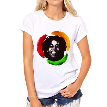 Nova Moda Bob Marley rock glasbe ženske t shirt slog Kratka sleeved bela 3D tiskanih Kawai dekle T-shirt oblačila 14N-23#
