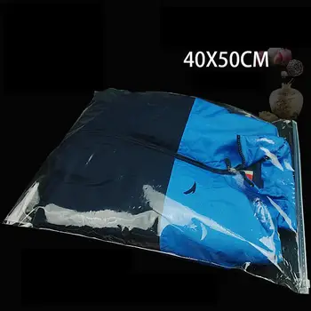 25pcs/veliko-40*50 cm Tri sloge ( Motnega/Clear ) PE plastično zadrgo vrečko Oblačil vrečko za shranjevanje Oblačil vrečko