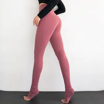 Oyoo Srce oblika zanko šport dokolenke visoko pasu merlot joga uvježbavanje hlače leggins šport ženske fitnes oblačila telovadnice hlače