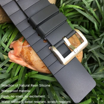 Visoka Kakovost Gume Watchband 23 mm, Primerna za SANTOS DE CARTIER Gledam Črno Belo Roza Siva Silikonski Trak, moška Manšeta
