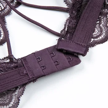 Varsbaby seksi globoko V žice brezplačno bras push up trdna brezhibno čipke perilo kompleti za ženske