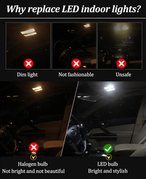 KAMMURI 14x Brez Napake Bela LED Avto Notranje Luči Paket Kit za Audi Q5 8R 2008 - 2016 2017 2018 2019 LED Notranja Luč