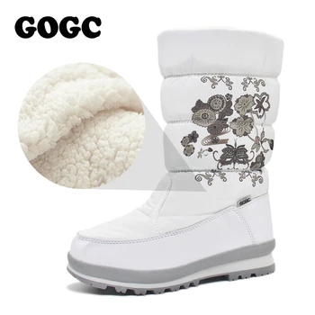 GOGC 2020 Ženske škornji zimski čevlji za ženske ženski čevlji za Sneg Škornji Sredi Tele čevlji za ženske G9620