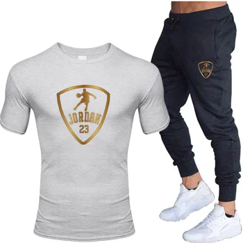 2020 Moške Določa T Srajce+hlače Dveh Kosov Določa Športna Trenirka Moški/Ženske Jordan 23 obleko tiskanja Vrhovi+Hlače Telovadnic Fitnes hlače
