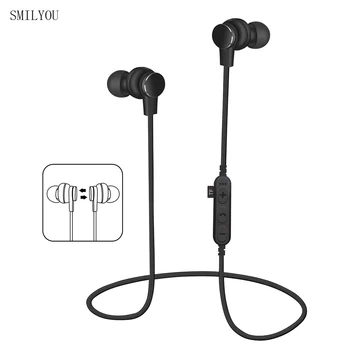 Dobra Kakovost SMILYOU Bluetooth Slušalke T1 Brezžične Slušalke Športne Bas Bluetooth Slušalke z Mikrofonom za iPhone Xiaomi