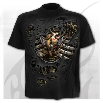 Nove moške lobanje T-shirt moda poletje kratka sleeved ghost rider, kul T-shirt 3D lobanja, tiskanje vrh krog vratu design T-shirt 6XL
