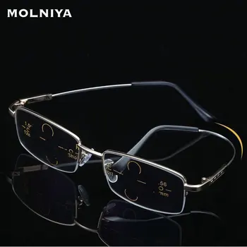 Progresivna multifokalna Obravnavi Očala Pomnilnik Titanium v Kovinski Okvir Očala Anti-modra Svetloba Očala Ultralahkih