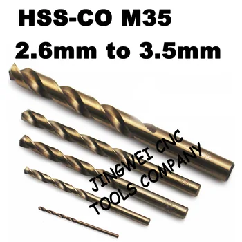 HSS kobalt M35 twist drill bit 2,6 mm,2,7 mm,2,8 mm,2.9 mm,3,0 mm,3.1 mm,3.2 mm,3.3 mm,3,4 mm,3,5 mm za inox