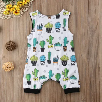Za malčke Baby Fantje Dekleta kaktus Romper Novorojenčka Otroci brez rokavov Jumpsuit Poletne Obleke Obleke