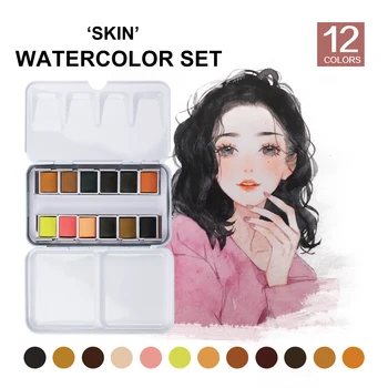 SeamiArt 12Color Kositer Polje Trdna Akvarel Kože, Voda, Barve, Barve za Risanka & Portreti Slikarstvo, Risba ustvarjalce