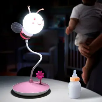 2020 USB polnjenje dotik zatemnitev otrok postelji lučka LED čebel noč svetlobe risanka čebel namizne svetilke praktično